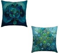 Cuscini per Divano 60x60cm Set di 2 Blu Copricuscini Divano Astratto Impermeabile Super Morbido Decorativi Velluto Quadrato Copricuscino, Doppia Faccia Stampa Cerniera Invisibile per Casa G-588OJ