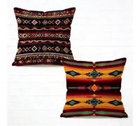 Cuscini per Divano 60x60cm Set di 2 Colore Boemia Set Cuscini Divano Esterno Impermeabili Velluto Quadrato Copricuscini Con Cerniera Invisibile per Esterno Giardino Primavera Decorativi 7-166DX9