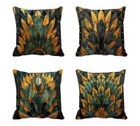 Cuscini per Divano 65x65 cm Set Di 4, Verde Cuscini per Divano Europa Settentrionale Modello, Doppia Faccia Stampa Velluto con Cerniera Invisibile, per Decorazioni Casa, Camera Deco -HCW25062XID646L