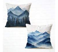 Cuscini per Divano 65x65cm Set di 2 Blu Visualizzazione Set Cuscini Divano Esterno Impermeabili Velluto Quadrato Copricuscini Con Cerniera Invisibile per Esterno Giardino Primavera Decorativi 2-703DX8