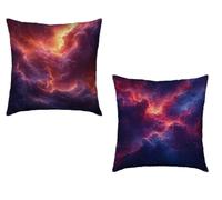 Cuscini per Divano 65x65cm Set di 2 Colore Copri Cuscino Letto Cielo Stellato Super Morbido Impermeabile Decorativi Velluto Copricuscini, Doppia Faccia Stampa Cerniera Invisibile per Casa O-63954