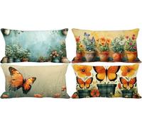 Cuscini per Divano 70x90 Set di 4 Retro Federe Cuscini Divano Farfalla Cushion Covers Esterno Impermeabili Morbido Rettangolo Federa per Estate Decorazione Della Casa Arredo Camera da Letto d-2010l