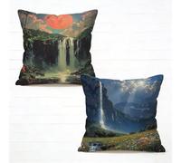 Cuscini per Divano 80x80 cm Set di 2 Autunno Cuscino 80 x 80 Federe Cuscini Divano Lino Copricuscini Flower Motivo Stampa Fronte-Retro Design Con Cerniera Invisibile per Primavera Decorativi D-6689IO