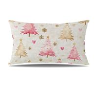 Cuscini per Divano Albero di Natale Federe Cuscini Divano 70x90 cm Set di 1 Velluto Copricuscini Stampa a Doppia Faccia Copricuscini Decorativi con Cerniera Invisibile, Room Decor, Crema T9-610