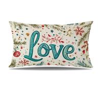 Cuscini per Divano Amore Federe Cuscini Divano 30x50 cm Set di 1 Velluto Copricuscini Rettangolari Stampa a Doppia Faccia Copricuscini Decorativi con Cerniera Invisibile, Room Decor, Natale T9-2