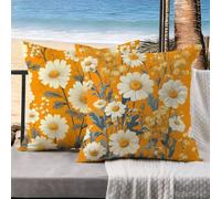 Cuscini per Divano arancione Set di 2 Federe Cuscini Divano 55x55 Copricuscini fiori Lino Federa Cuscino Copricuscino Letto Decorativi, Decorazioni Camera da Letto, Decorazioni Giardino k-113