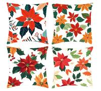 Cuscini per Divano Autunno Copricuscini divano Fodere Cuscini 50x50 Fiore Set di 4 Velluto Federa Cuscino Quadrato Federe Cuscino con Cerniera Invisibile, per Soggiorno Giardino Camera da letto C1-530