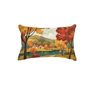 Cuscini per Divano Autunno Federe Cuscini Divano 60x80 cm Set di 1 Lino Copricuscini Rettangolari Stampa a Doppia Faccia Copricuscini Decorativi, Camera da Letto Room Decor, Azienda Agricola Q9-639