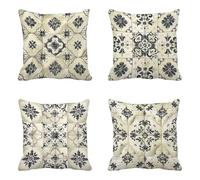 Cuscini per Divano Beige Cuscini Divano 45x45 cm 4 Pezzi, Comodo Robusto Cuscino da Esterno Stampa Fodera Cuscino Morbido con Cerniera Invisibile per Camera Soggiorno Letto Giardino, Regalo -hjw2505OJ