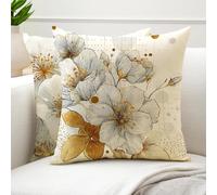Cuscini per Divano Bianco Federe Cuscini Divano 40x40 Esterno Impermeabili Velluto Set di 2 Decorazioni Casa Copricuscini Regalo Sedie da Cucina Soggiorno Giardino Camera letto Cuscino Fiore G6-939