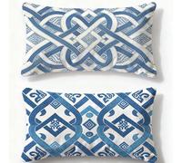 Cuscini per Divano Blu Federe Cuscini Divano 50x70cm Rettangolari Cuscino Europa Settentrionale,2025 Nuovo Velluto Cerniera Invisibile Federa Set di 2 per Soggiorno Camera Letto Decorazioni O-163U