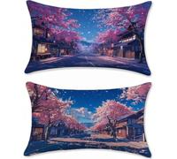 Cuscini per Divano blu Federe Cuscini Divano 50x80 Lino Copricuscini 50x80 Set di 2, Copricuscino strada Copri Cuscino Rettangolari, Federa Cuscino con Cerniera Invisibile, Decorazioni Casa, m-564