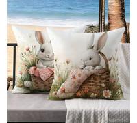 Cuscini per Divano coniglio Set di 2 Federe Cuscini Divano 70x70 Copricuscini carino Lino Federa Cuscino Copricuscino Letto Decorativi, Decorazioni Camera da Letto, Decorazioni Giardino k-758