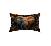 Cuscini per Divano Elefante Federe Cuscini Divano 40x50 cm Set di 1 Lino Copricuscini Rettangolari Stampa a Doppia Faccia Copricuscini Decorativi con Cerniera Invisibile, Room Decor, Annata Q9-110