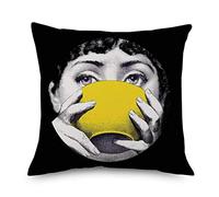Cuscini Per Divano Federe Per Cuscino Copricuscini Divano Retro Arte Bianco E Nero Personalità Avatar Avatar Cuscino Sedia Sedia Divano Camera Da Letto Decor Beige Lino Poliestere Pillow Case Decorazi