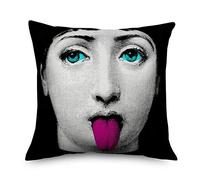 Cuscini Per Divano Federe Per Cuscino Copricuscini Divano Retro Arte Bianco E Nero Personalità Avatar Avatar Cuscino Sedia Sedia Divano Camera Da Letto Decor Beige Lino Poliestere Pillow Case Decorazi
