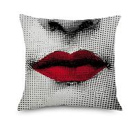 Cuscini Per Divano Federe Per Cuscino Copricuscini Divano Retro Arte Bianco E Nero Personalità Avatar Avatar Cuscino Sedia Sedia Divano Camera Da Letto Decor Beige Lino Poliestere Pillow Case Decorazi