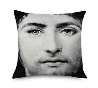 Cuscini Per Divano Federe Per Cuscino Copricuscini Divano Retro Arte Bianco E Nero Personalità Avatar Avatar Cuscino Sedia Sedia Divano Camera Da Letto Decor Beige Lino Poliestere Pillow Case Decorazi