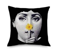 Cuscini Per Divano Federe Per Cuscino Copricuscini Divano Retro Arte Bianco E Nero Personalità Avatar Avatar Cuscino Sedia Sedia Divano Camera Da Letto Decor Beige Lino Poliestere Pillow Case Decorazi