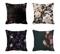 Cuscini per Divano Fiori Copricuscini Divano 65x65cm Set 4 Pezzi, Morbido Federa Cuscino Europa Settentrionale Copricuscini Impermeabili Cuscini Arredo con Cerniera Invisibile per Camera -yxy54D2