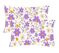 Cuscini per Divano Fiori viola Set di 2 Federe Cuscino Letto 30x60 Rettangolare Copri Cuscino Autunno Copricuscinio, Cuscini Decorativa in Veluto, con Cerniera Invisibile, per Camera da Letto l-1045