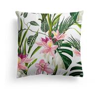 Cuscini per Divano Foglie Di Palma Rosa Federe Cuscini Divano 40 x 40 Copri Cuscino Letto Cotone e Lino Copriguanciale con Cerniera Copricuscino Traspirabilità Copricuscini Cuscini per Divani 1 Pcs