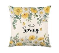 Cuscini Per Divano In Lino Confezione 40X40 Cm Lettera Fiore Federe Cuscini Divano Con Cerniera Nascosta & Antipiega - Copricuscini Decorativi Traspiranti Per Divano, Letto, Ufficio