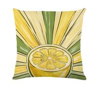 Cuscini Per Divano In Lino Confezione 40X40 Cm Metà Limone Federe Cuscini Divano Con Cerniera Nascosta & Antipiega - Copricuscini Decorativi Traspiranti Per Divano, Letto, Ufficio