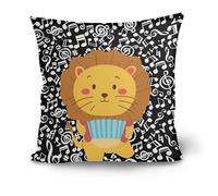 Cuscini Per Divano In Lino Confezione 40X40 Cm Musica Del Leone Federe Cuscini Divano Con Cerniera Nascosta & Antipiega - Copricuscini Decorativi Traspiranti Per Divano, Letto, Ufficio