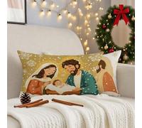 Cuscini per Divano Inverno Cuscini da Esterno Set di 2 Lino Copricuscini 30x50 cm Cuscino Piccolo con Cerniera Invisibile Cuscino per Cortile Giardino Balcone Autunno Decorativi, Religione 3m-791