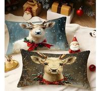 Cuscini per Divano Inverno Cuscini da Esterno Set di 2 Velluto Copricuscini 40x70 cm Cuscino Piccolo con Cerniera Invisibile Cuscino per Cortile Giardino Balcone Autunno Decorativi, Cervo 3m-335