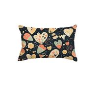 Cuscini per Divano Nero Federe Cuscini Divano 40x50 cm Set di 1 Lino Copricuscini Rettangolari Stampa a Doppia Faccia Copricuscini Decorativi con Cerniera Invisibile, Decor Regalo Donna, Amore Q9-235