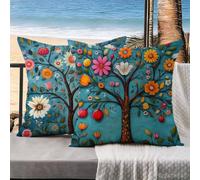 Cuscini per Divano pietra turchese Set di 2 Federe Cuscini Divano 35x35 Copricuscini albero Lino Federa Cuscino Copricuscino Letto Decorativi, Decorazioni Camera da Letto, Decorazioni Giardino k-567