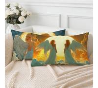 Cuscini per Divano Rettangolari 30x50 Angelo Cuscini da Esterno Impermeabili Velluto 2 Pezzi, Ragazza Motivo Decorativi Federe Cuscino Letto, per Soggiorno Camera da Letto, Regalo per Donna S-5768