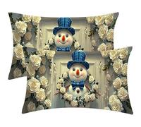 Cuscini per Divano Rosa Popolo di neve Set di 2 Federe Cuscino Letto 40x80 Rettangolare Copri Cuscino Autunno Copricuscinio, Cuscini Decorativa in Veluto, per Sedia Camera da Letto, Regali l-740