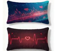 Cuscini per Divano Rosso Federe Cuscini Divano 30x50cm Rettangolari Cuscino Amore,2025 Nuovo Velluto Cerniera Invisibile Federa Set di 2 per Soggiorno Camera Letto Inverno Autunno Decorazioni O-219U