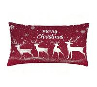 Cuscini per Divano Rosso Federe Cuscini Divano 40x50 cm Set di 1 Lino Copricuscini Rettangolari Stampa a Doppia Faccia Copricuscini Decorativi con Cerniera Invisibile, Room Decor, Natale T9-250