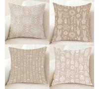 Cuscini per Divano Tinta Unita Cuscini Divano 80 x 80 cm 4 Pezzi, Impermeabile Federa Cuscino Retrò Federa Cuscino, Doppia Faccia Stampa Copricuscini per Casa Decorazioni, Regalo Donna-bby250112I