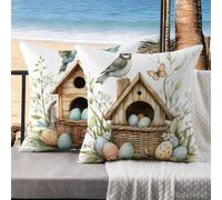 Cuscini per Divano uccelli Set di 2 Federe Cuscini Divano 50x50 Copricuscini bianco Velluto Federa Cuscino Copricuscino Letto Decorativi, Decorazioni Camera da Letto, Decorazioni Giardino k-658