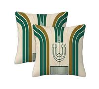 Cuscini per Divano Verde Cuscini da Esterno Impermeabile Set di 2 Impermeabili Esterno Lino Cuscino, Candelabri Cuscino per Divano la Decorativa per Casa, Giardino, Patio, Balcone 50 x 50 cm S-1042