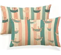 Cuscini per Divano Verde Cuscino Barca Cuscini Divano 45x30 Federe Lino Set da 2 Copricuscini Rettangolari Morbidi con Cerniera Invisibile per Salotto Giardino Interno Esterno Decorazioni Casa JK-107