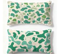 Cuscini per Divano Verde Cuscino Europa Settentrionale Cuscini per Divano 40x60cm Set di 2 Rettangolo Federa Cuscino,Velluto Copricuscini con Cerniera Invisibile per Autunnali Decor Soggiorno Q-1053U