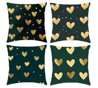 Cuscini per Divano Verde Scuro Copricuscini divano Fodere Cuscini 50x50 Amore Set di 4 Velluto Federa Cuscino Quadrato Federe Cuscino con Cerniera Invisibile, per Soggiorno Letto Giardino Sedie C1-547