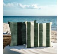 Cuscini per Divano Verde scuro Federe Cuscini Divano 50x50cm Quadrati Lino Decorativa Copricuscini linea con Cerniera Invisibile per Esterno, Soggiorno Decorazioni, Regali per Donne Set 2 Pezzi 1Z-144