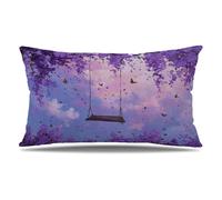 Cuscini per Divano Viola Federe Cuscini Divano 50x70 cm Set di 1 Velluto Copricuscini Rettangolari Stampa a Doppia Faccia Copricuscini Decorativi con Cerniera Invisibile, Room Decor, Farfalla T9-709