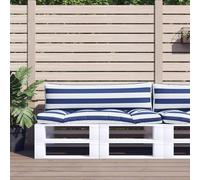 Cuscini per Pallet 2 pz Strisce Blu e Bianche Tessuto Oxford