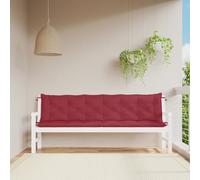 vidaXL Cuscini per Panca 2 pz Rosso Vino 200x50x7 cm in Tessuto Oxford