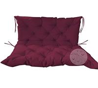 Cuscini per panca da giardino extra spessi, impermeabili, con schienale, antiscivolo, per esterni, per altalena, 120 x 100 x 10 cm, colore rosso scuro, tappetino di ricambio, comodo e