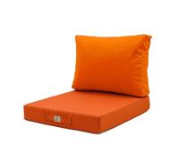 Cuscini per salotto da giardino sfoderabili, cuscini esterni, 60 x 60 cm, cuscino di ricambio per sedia, panca e sedia da esterno, impermeabili e confortevoli, colore: arancione