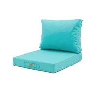 Cuscini per salotto da giardino sfoderabili, cuscini esterni, 60 x 70 cm, cuscino di ricambio per sedia, panca e sedia da esterno, impermeabili e confortevoli, blu caraibico